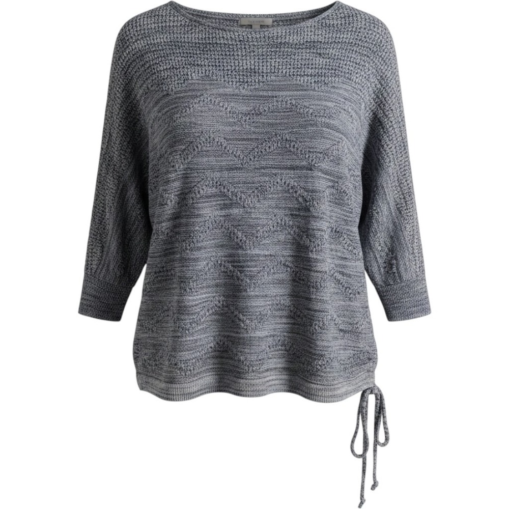 Soho New York & Company Jeans Blue Marled Knit Short Sleeve Sweater Medium NWT